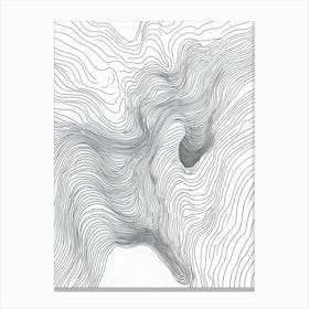 Line Drawing Of A Mountain Canvas Print