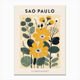 Flower Market Poster Sao Paulo Brazil 2 Canvas Print