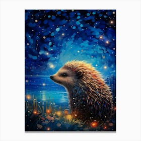 Hedgehog At Night 1 Canvas Print
