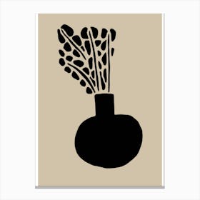 Black Vase Abstract Canvas Print