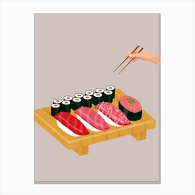 Sushi And Chopsticks 2 Canvas Print