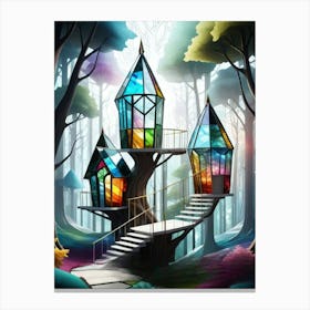 Casitas Modernas En El Bosque Canvas Print