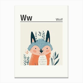 Animals Alphabet Wolf 1 Canvas Print