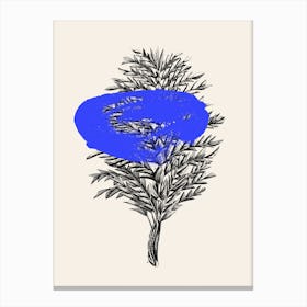 Tropical Leaf Blue Canvas Print