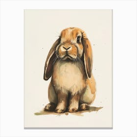 Holland Lop Rabbit Nursery Illustration 3 Canvas Print