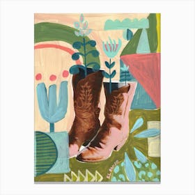 Boot Blooms Canvas Print