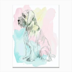 Spinone Pastel Watercolour Dog Illustration Canvas Print