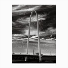 Margaret Hunt Hill Bridge - Dallas BW Canvas Print