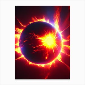 Solar Flare Neon Nights Space Canvas Print