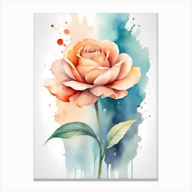 Watercolor Rose 1 Canvas Print