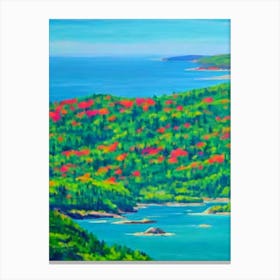 Acadia National Park United States Of America Blue Oil Painting 2  Canvas Print