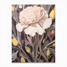 Carnation 2 Flower Painting Canvas Print