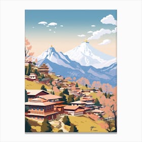 Nepal 3 Travel Illustration Canvas Print