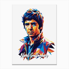 Oasis Noel Gallagher 01 Portrait Music Icon Style WPAP Pop Art Canvas Print