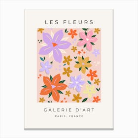 Les Fleurs | 04 - Retro Colorful Floral Canvas Print