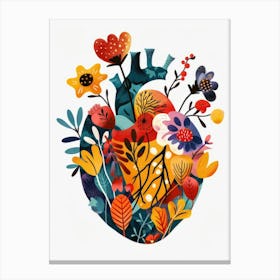 Heart With Flowers 5 Canvas Print