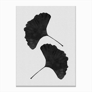 Ginkgo Leaf Black & White I Canvas Print