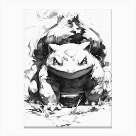 Bulbasaur Black And White Canvas Print