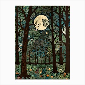 William Morris Moonlight Forest 17 Canvas Print