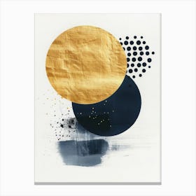 Gold And Black Circles 1 Canvas Print
