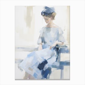 Blue Dress Painting Canvas Print