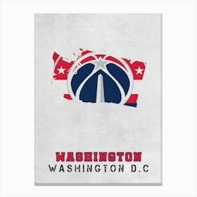 Washington Wizards Washington Dc State Map Canvas Print