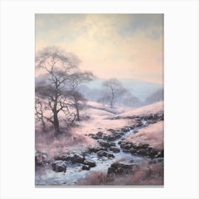 Dreamy Winter Painting Dartmoor National Park England 4 Canvas Print