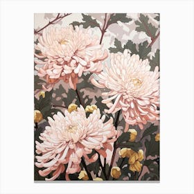 Chrysanthemum 4 Flower Painting Canvas Print