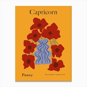 Capricorn Pansy Canvas Print