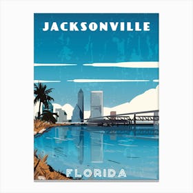 Jacksonville, Florida, USA — Retro travel minimalist poster Canvas Print