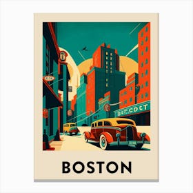 Boston 4 Vintage Travel Poster Canvas Print