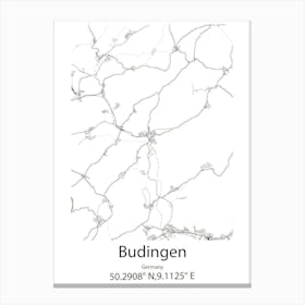 Budingen,Germany Minimalist Map Canvas Print