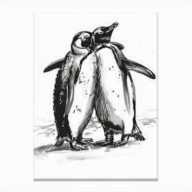 King Penguin Huddling For Warmth 3 Canvas Print