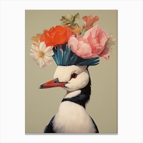 Bird With A Flower Crown Bufflehead 3 Canvas Print