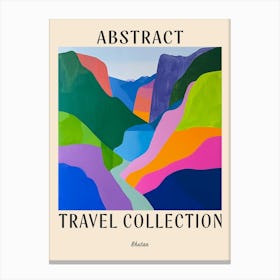 Abstract Travel Collection Poster Bhutan 5 Canvas Print