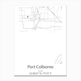 Port Colborne,Canada Minimalist Map Toile