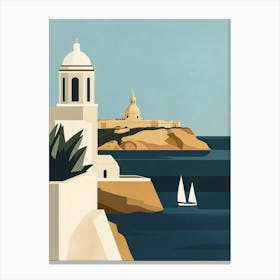 A Minimalist Poster Of Malta 1 Canvas Print