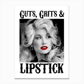 Dolly Parton Cute Grits And Lipstick Dolly For Fans Of Country Music Canvas Print