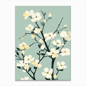 Dogwood Tree Flat Illustration 3 Canvas Print