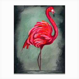 Flamingo Thick Paint Canvas Print