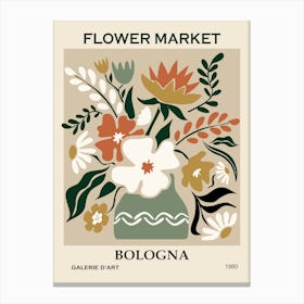 Flower Market Bologna Canvas Print