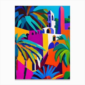 Tulum Mexico Colourful Painting Tropical Destination Canvas Print