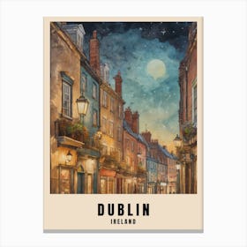 Dublin City Ireland Travel Poster (7) Canvas Print