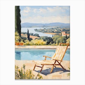 Sun Lounger By The Pool In Nice France 2 Canvas Print