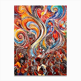 Abstract Painting Capturing The Convergence Of Diverse Human Rights And Cultures Showcasing Swirls (2) Canvas Print