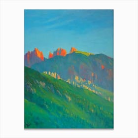 Dolomiti Bellunesi National Park Italy Blue Oil Painting 1  Canvas Print
