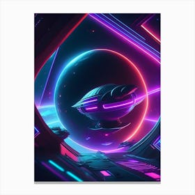 Space Time Neon Nights Space Canvas Print