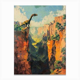 Dinosaur In A Rocky Landscape Painting 1 Canvas Print