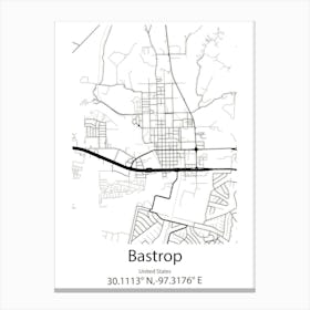 Bastrop,United States Minimalist Map 1 Canvas Print