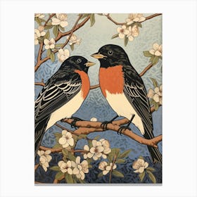 Art Nouveau Birds Poster Barn Swallow 2 Canvas Print